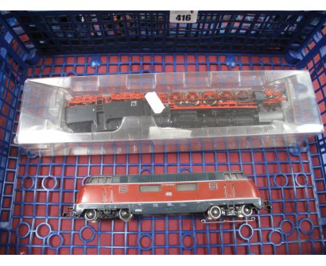 Two Marklin "HO" Gauge Unboxed Three Rail Locomotives, A Class 200 Bo Bo diesel, DB black red livery R/No V200060 and A Class