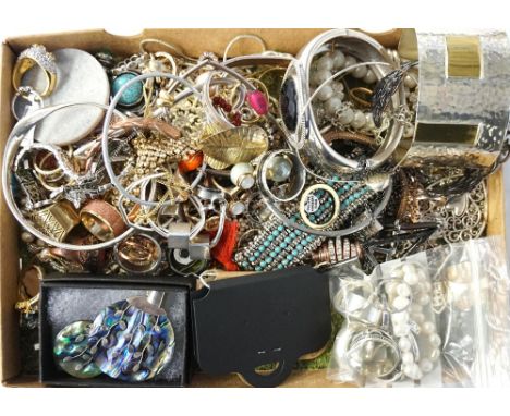 SELECTION OF COSTUME JEWELLERYincluding a silver mounted mother of pearl suite of jewellery, a pearl bracelet with silver cla