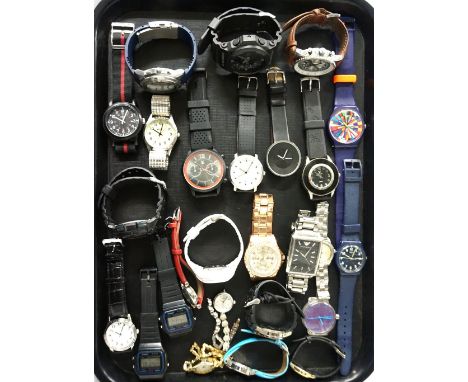 SELECTION OF LADIES AND GENTLEMEN'S WRISTWATCHESincluding Timex, G-Shock, Swatch, Rotary, Lambretta, Casio, Tissot, Emporio A