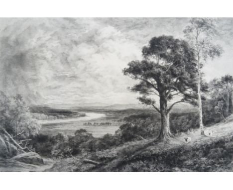 ALFRED LOUIS BRUNET-DEBAINES (French, 1845-1939)River landscape, etching, 33.5cm x 50cm, in later frame, A.Simes, 'Off the Is