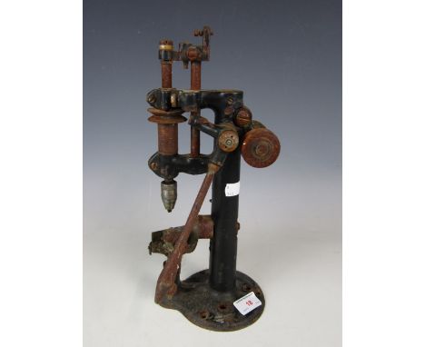 A vintage bolt-driven precision bench drill