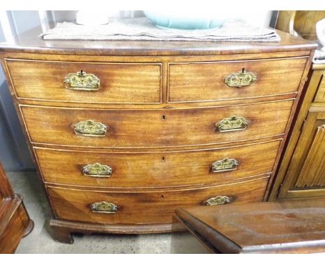 A Victorian mahogany bow fronted chest of drawers 