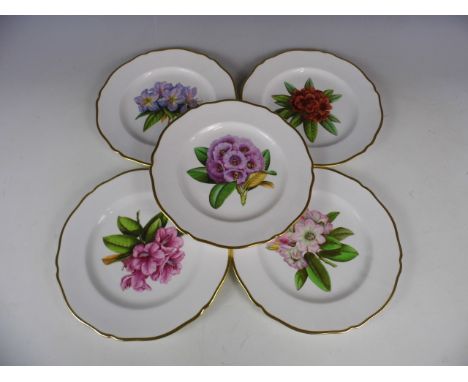 Five Spode floral collectors' plates