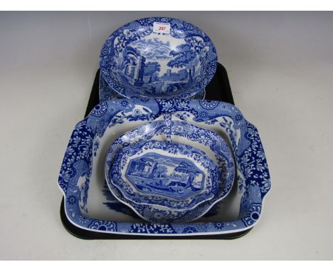 A Spode bowl and a large dish etc.