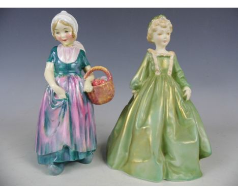 A Royal Doulton figurine Annette HN 1472 and a Royal Worcester figurine  Grandmother's Dress