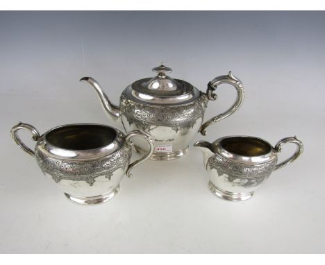 A George V electroplate three piece tea service 