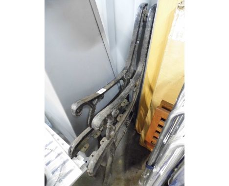 A pair of garden bench ends 