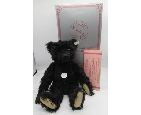 Steiff 1912 Replica Teddy Bear in black mohair with working growler mechanism, Limited Edition no. 2114/7000, boxed with cert