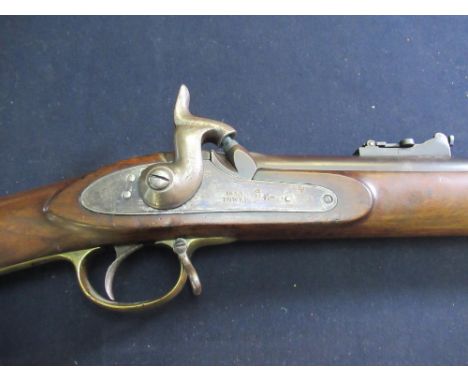 Tower three band percussion cap .577 rifle with 38" barrel with rear adjustable ladder sights complete with ramrod and brass 