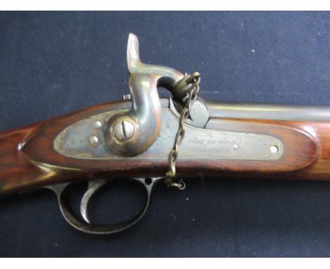 Dickson &amp; Sons of Edinburgh .577 two band Enfield rifle with 32" barrel, with side lug bayonet mount, complete with steel
