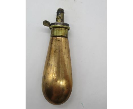 Dixon &amp; Sons of Sheffield plain bag shape bodied brass and copper pistol flask L4" 