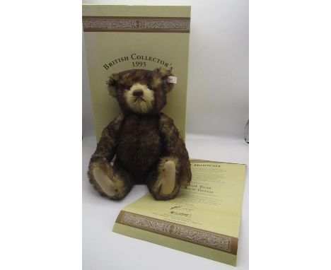 Steiff British Collectors 1995 teddy bear, in brown tipped mohair with working growler mechanism, limited edition no. 1760/30