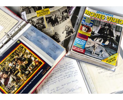 Errol Flynn Memorabilia / Autographs, a number of very interesting folders containing numerous magazines, video film covers, 