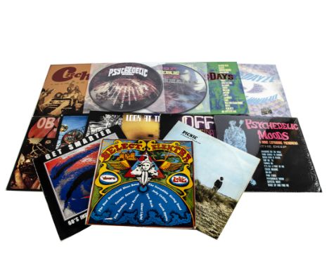 Psychedelic Rock LPs, fourteen albums of mainly Psych and Early Prog Compilation albums comprising Pop Sike Pipe Dreams (Pic 