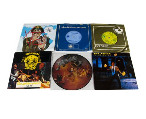 Rock / Prog 7" Singles, approximately ninety 7" singles of mainly Rock, Prog and Metal with artists including, Motorhead, Sax