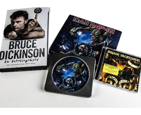 Bruce Dickinson Signed items, Four items signed by Bruce comprising: What Does This Button Do (First Edition Hardback), Final