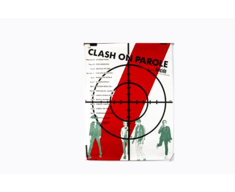 The Clash Tour Poster, 'Clash On Parole' UK tour poster for their short 15-date tour June-July 1978; this was one of the earl