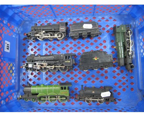 Five 'OO' Gauge/4mm Steam Locomotives, for spares and repair - A Hornby 0-4-0 saddle tank BR black R/No 56027, a Triang 2-6-0