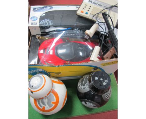 Plustron TVG 2000 CP Console, along with two Star Wars Robots BB, plus two radio controlled cars:- One Box