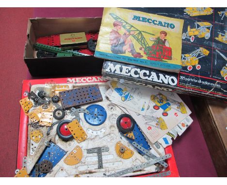 Meccano: Set of Five (Boxed), along with a quantity of No. 5 Components, included leaflet, (unchecked for completeness).