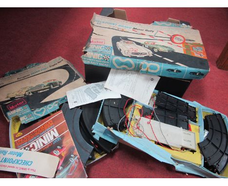 Minic Checkpoint Bravo Motor Rally and European Silver Eight Trophy Race, (both boxed) but parts appear to be missing, boxes 