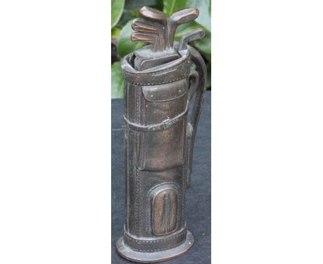 Negbaur Golf Bag Table Lighter Made in USA c1940, This golf bag version was Negbaur's most popular seller, produced from 1940