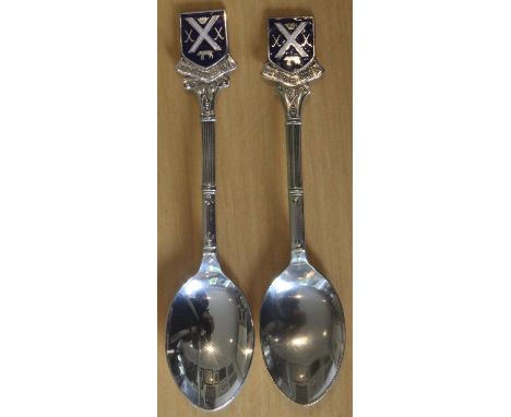 The New Golf Club St Andrews Silver &amp; Enamel Tea Spoons, The New Golf Club St Andrews silver plated &amp; enamel tea spoo