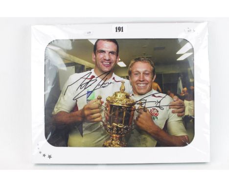 Mounted Marella Cruises Jonny Wilkinson &amp; Martin Johnson signed with COA 