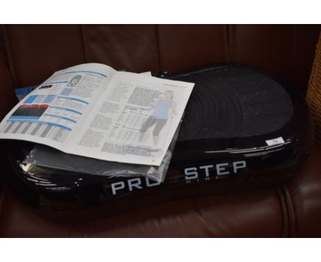 A Pro Step mini vibrator exercise plate, appears to function fine, warranty expired, 240v with kettle lead included&nbsp;