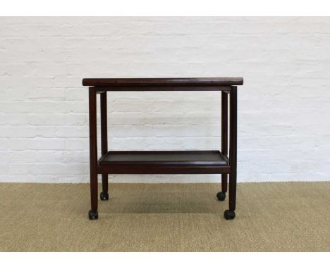 Attributed to Grete Jalk for Poul Jeppesen Mobelfabrik Danish Rosewood Serving Cart or Bar Trolley Designed 1960s, with "flip