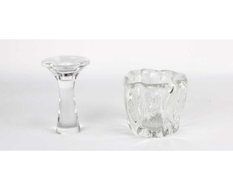 Tapio Wirkkala (Finnish 1915-1985) for Iittala "Treestump (Kalvolan Kanto)" Vase & Candleholder  Mid-20th century, the latter