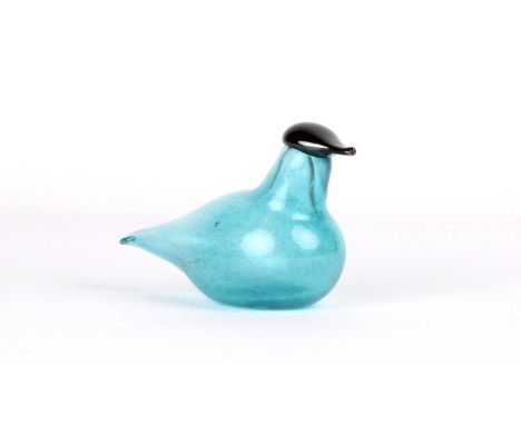 Muurla, Finland Glass Bird  Mottled aqua body with smoked head, bearing Muurla label.  13cm long  The William "Bill" Davies C