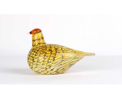 Oiva Toikka (Finnish 1931-2019) for Iittala "Summer Grouse (Kesäriekko)" Glass Bird  Introduced 2006, signed O. Toikka Nuutaj