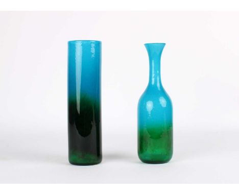 John-Orwar Lake (Swedish) for Ekenäs Bottle & Cylindrical Vases  Circa 1950s, the former unsigned, the latter signed L1453/17