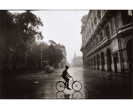 Keith Cardwell (British 1946-) "Bicycle in the Rain, Havana, Cuba" Signed in ink in the margin, numbered 15/100 on verso, wit