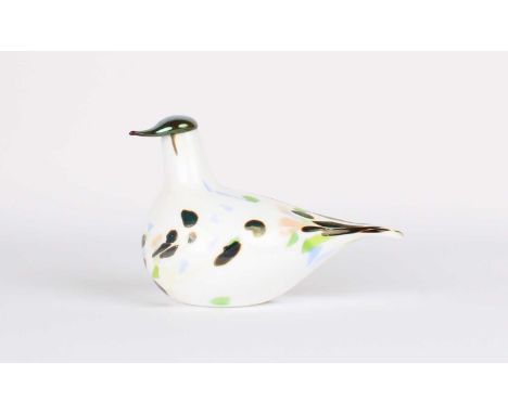 Oiva Toikka (Finnish 1931-2019) for Iittala "Alder Thrush (Leppärastas)" Glass Bird  2014 Bird of the Year (Vuosilintu), sign