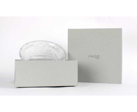 Lalique, Paris "Jungle" Bowl Centrepiece Clear satin-finish crystal with all-round exterior low-relief sculpted decoration of