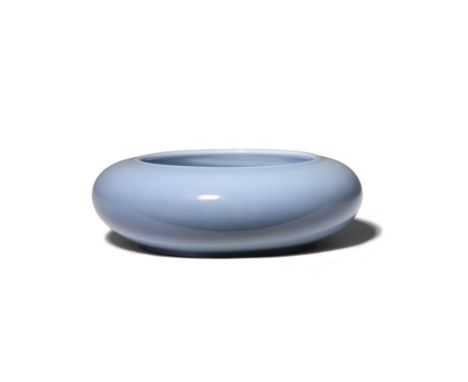 A CHINESE CLAIR-DE-LUNE GLAZED BRUSH WASHER 19TH CENTURY The compressed circular body supported on a short tapering foot, the