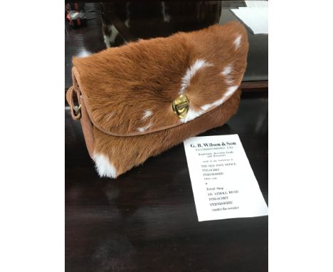 A Vintage G.B.Wilson &amp; Son Leather workers hand made deerskin hand bag. with leaflet. 