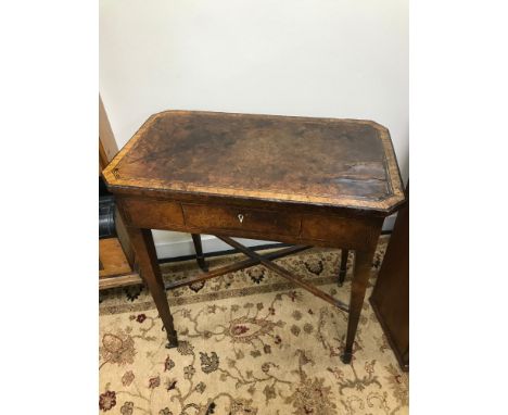 An early 1700's Georgian burr walnut Console/Window table, with original castor feet. 