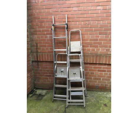 Five sets of aluminium step ladders
