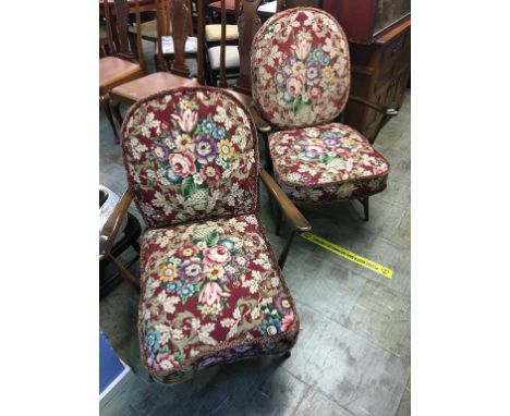 Two Ercol armchairs