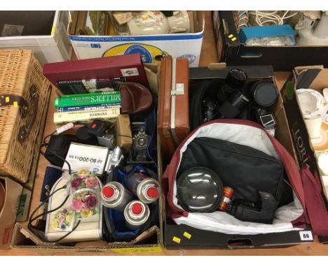 Two trays of assorted camera etc.