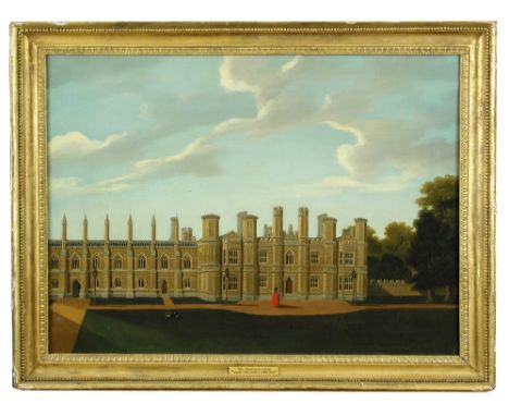 Attributed to Richard Bankes Harraden (British, 1772-1862) The Provost's Lodge, King's College, Cambridge, with a Fellow and 