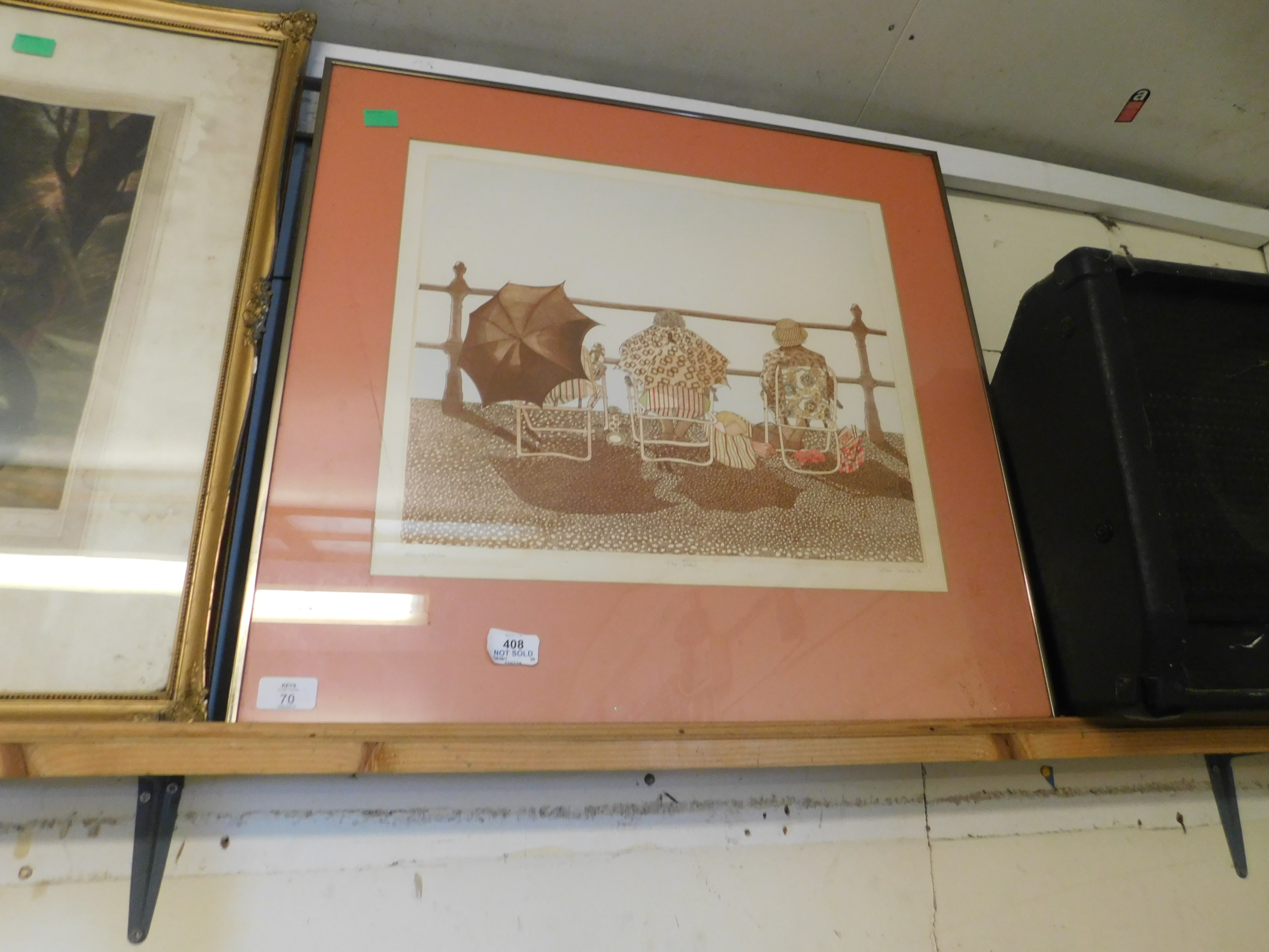 GILLIAN LAWSON, SIGNED AND DATED 80, LIMITED EDITION, (58/300), COLOURED ETCHING AND AQUATINT, "T