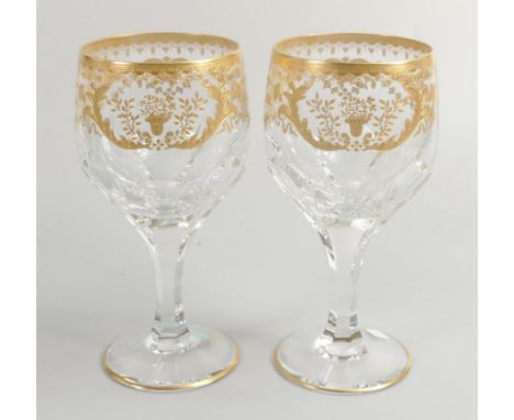De Lamerie Fine Bone China  heavily gilded Goblets  , specially made high end quality item, Made in England, height 16.5cm(2)