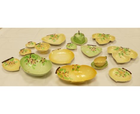 A collection of Carltonware items to include Australian Green &amp; Yellow butter dish, bowls serving dishes etc (17) 