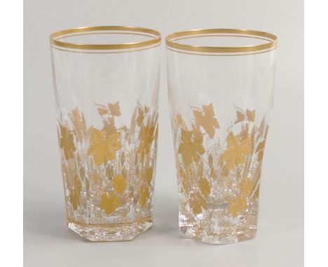 De Lamerie Fine Bone China heavily gilded Glass Crystal  Tumblers , specially made high end quality item, Made in England, he