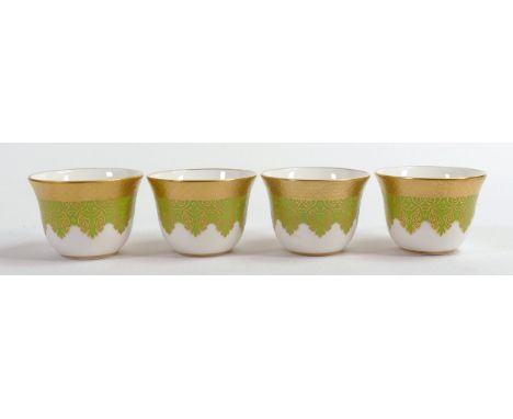 De Lamerie Fine Bone China heavily gilded Tea Bowls, specially made high end quality item, Made in England, height 4cm (4) 