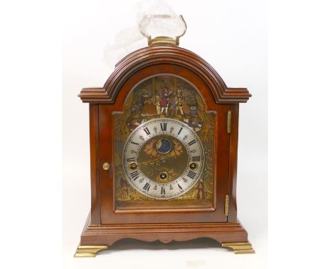 Franz Hormte Wooden Cased Christiaan Huygens Mantle Clock, height 27cm 
